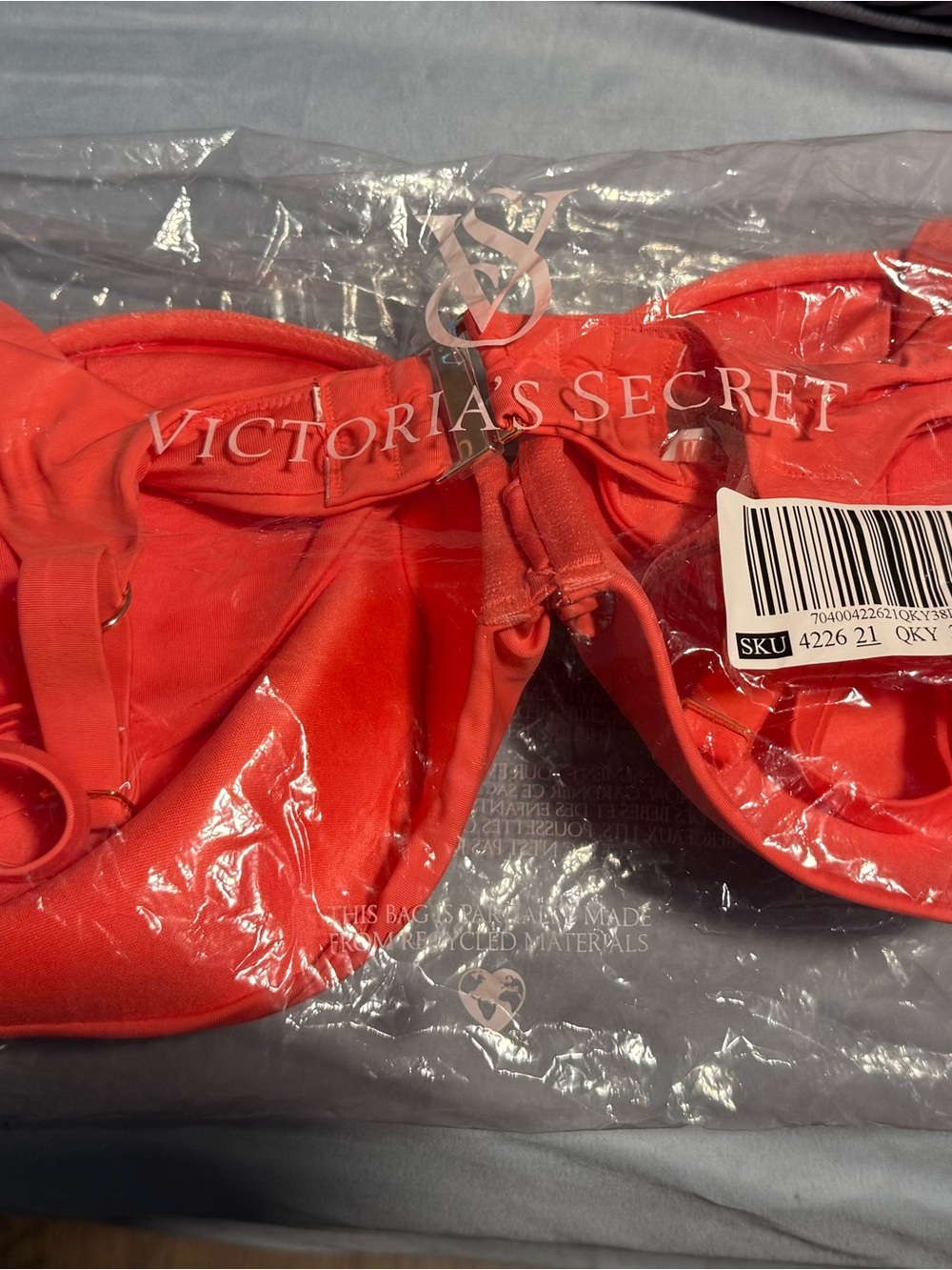 Never worn or opened Victoria's Secret peach Push-Up Swim Bra - Picture 3 of 5
